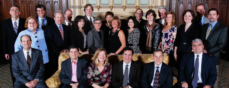 group of alumni attending a reunion.