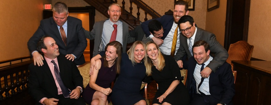 group of people sitting together. 