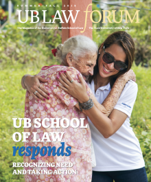 cover of UB Law Forum magazine. 