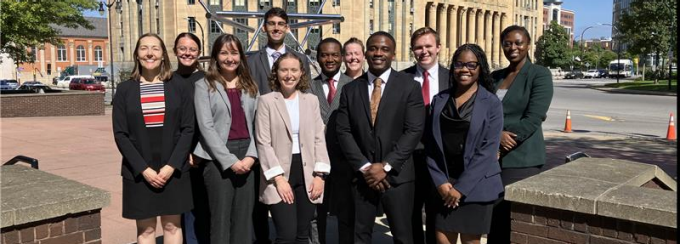 Civil Rights & Transparency Clinic students outside of Buffalo City Hall. 