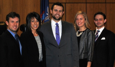 Sean S. Carberry ’15, Amanda Brisson Cannavo ’15, Christopher M. Berloth ’15, Sidney M. Dispenza ’15, and Sam Benetovich ’16.