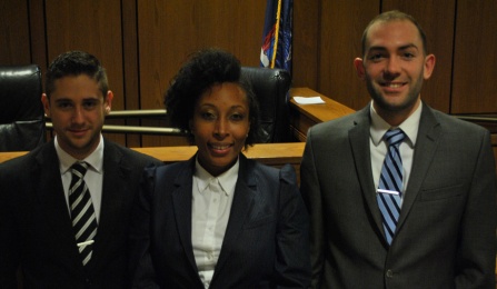 Aaron VanNostand ’16, Jamella James ’15 and Kerry Ferrell ’16.