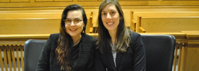 Andrea DiNatale ’16 and Kaileen Balzano ’16 (not pictured coach: Prof. Jessica Owley).