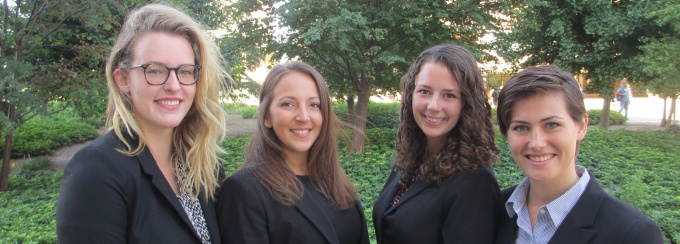 Adela Smehlik '17, Courtney Morphet '17, Victoria Karninksy ’17, Kaylan Porter '18.