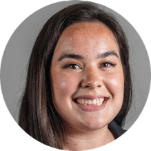 young woman smiling.