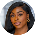 young woman smiling.