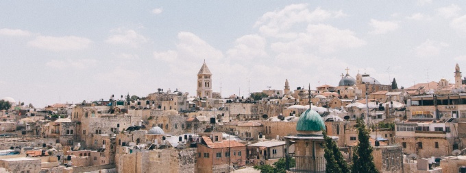landscape view of Jerusalem, Israel via unsplash.