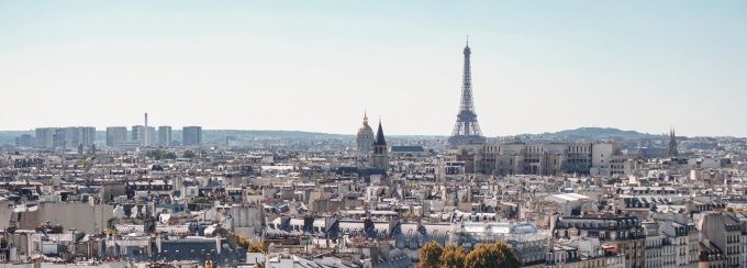 Aerial View of Paris, France.