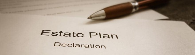 document with text Estate Planning typed on it.