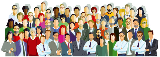 an illustration of several diverse people.