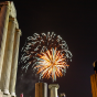 Fireworks in the sky at night. 