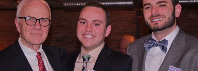 William H. Gardner ’59, Patrick O'Brien '17 and Dan Kuhr.