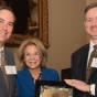 UB LAA President-Elect Mark W. Brown ’99 and Vice Dean for Academic Affairs Todd Brown present the Jaeckle Award to recipient Hon. Barbara Howe ’80 at the 2018 NYC Alumni Luncheon. 