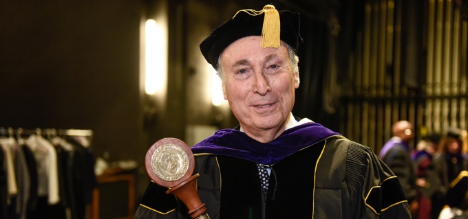 SUNY Distinguished Service Professor David Engel leads the 2018 Commencement procession.