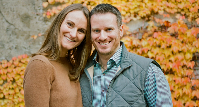frank and leah ewing standing outside.