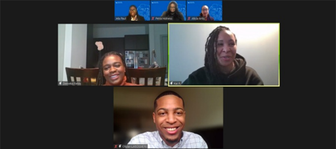 image of students attending a Zoom session.