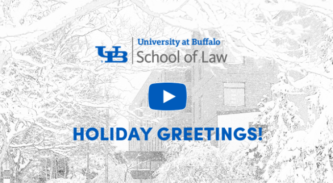 Screenshot of video that says Holiday Greetings. 