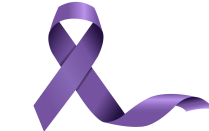 Illustration of a purple ribbon. 