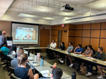 Zoom image: Marc Alpert '86, of Loews Corp, advises students at a Plan Your Path panel presentation organized by Marc Davies '03 and the Career Services Office. 