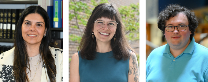 Composite photo of our three new law faculty.