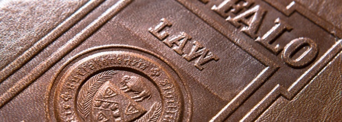 leather cover of a book that reads Buffalo Law.
